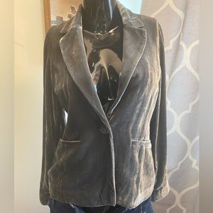 EILEEN FISHER Womens' Gray Velour Blazer Jacket Size XS/TP
